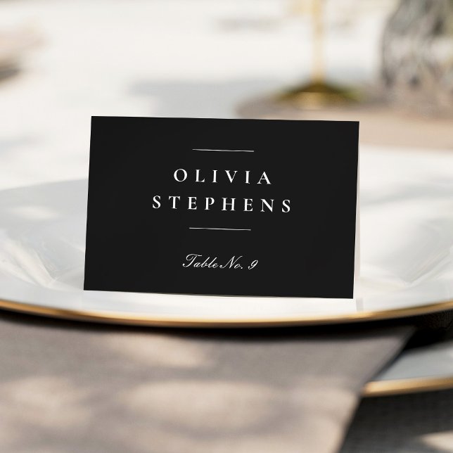 Elegante tarjeta de boda blanco negro formal (Subido por el creador)