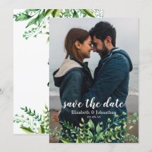 Elegante tarjeta de boda botánica con acuarela par