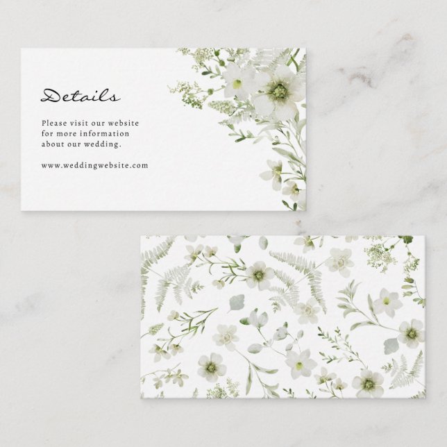 Elegante tarjeta de Boda botánico (Anverso / Reverso)