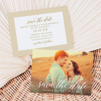 Elegante Tarjeta de Boda con Dos Fotos en Letra Do