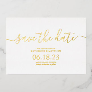 Elegante Tarjeta de Boda con Fecha de Guardado en 