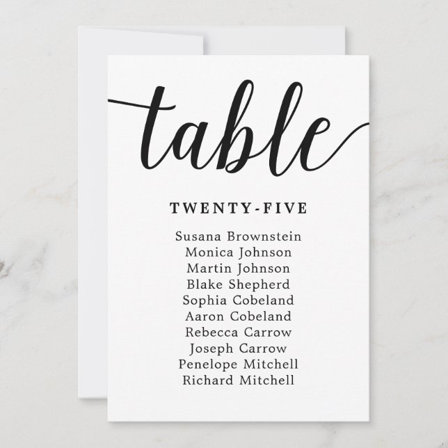 Elegante tarjeta de Boda de caligrafía (Anverso)
