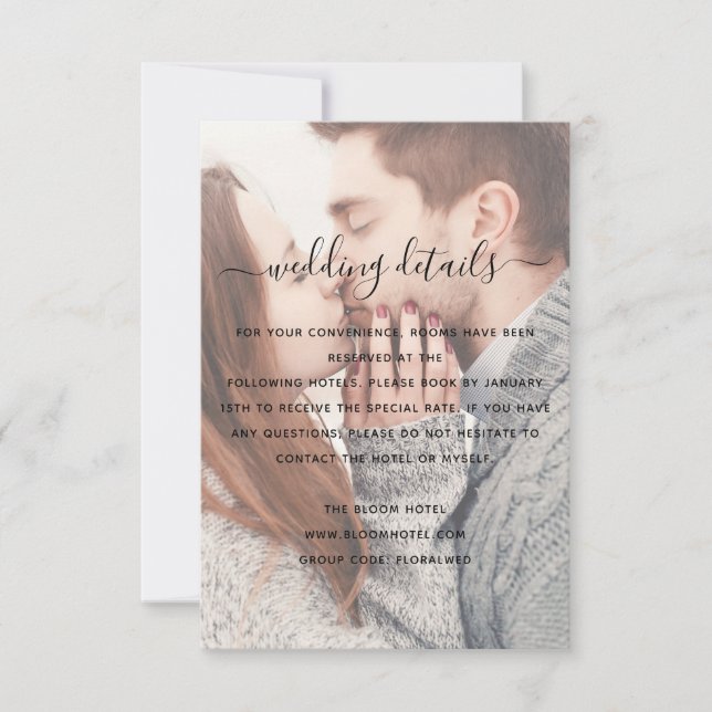 Elegante tarjeta de Boda de fotos transparente (Anverso)