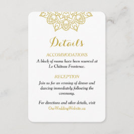Elegante tarjeta de Boda de Mandala dorada