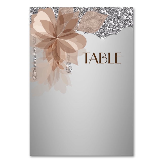 Elegante tarjeta de Boda de mesa Extravaganza (Anverso)