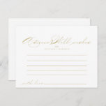 Elegante tarjeta de Boda de oro caligrafía<br><div class="desc">Esta elegante tarjeta de boda de caligrafía dorada es perfecta para un boda rústico. El diseño, sencillo y elegante, presenta una tipografía de escritura clásica y elegante en oro. Estas tarjetas son perfectas para un boda, una ducha de novia, una ducha de bebé, una fiesta de graduación y más. Personalice...</div>