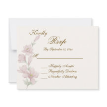 Elegante Tarjeta de Boda de RSVP Floral Suave Rosa