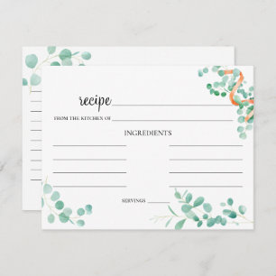 Elegante Tarjeta de Boda Eucalyptus Green Peach