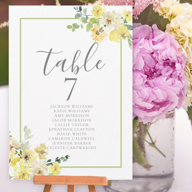 Elegante tarjeta de Boda floral amarillo (Subido por el creador)