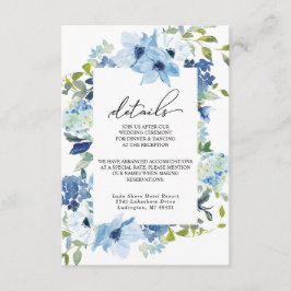 Elegante tarjeta de Boda floral azul turquesa