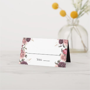 Elegante tarjeta de Boda floral de verano borgoñon