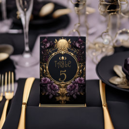 Elegante tarjeta de Boda gótica número de mesa