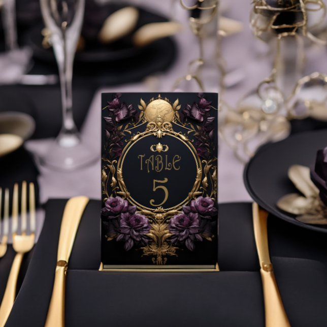Elegante tarjeta de Boda gótica número de mesa (Subido por el creador)