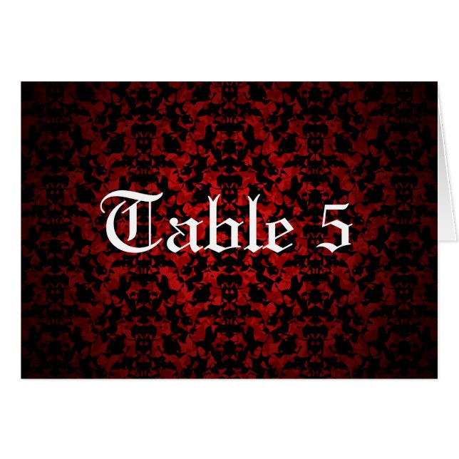Elegante tarjeta de boda gótico número de tabla (Anverso (Horizontal))