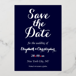 Elegante tarjeta de boda para guardar la fecha en 