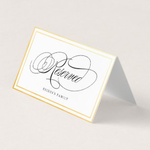 Elegante tarjeta de Boda reservada de oro para cal