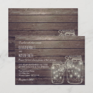 Elegante tarjeta de Boda rusa Mason Jar Sangria