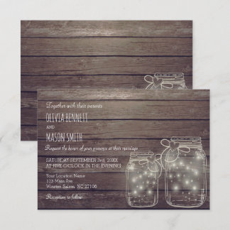 Elegante tarjeta de Boda rusa Mason Jar Sangria