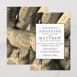 Elegante tarjeta de Boda Rustic Vineyard & Wine Co