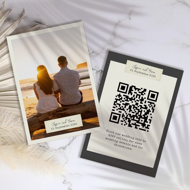 Elegante Tarjeta de Boda Rústica con foto (Subido por el creador)
