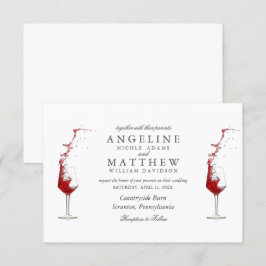Elegante Tarjeta de Boda Rústica Vineyard & Wine G