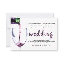 Elegante Tarjeta de Boda Rústica Vineyard & Wine G