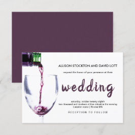 Elegante Tarjeta de Boda Rústica Vineyard & Wine G