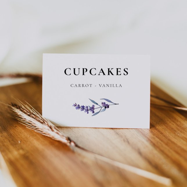 Elegante tarjeta de bufé Boda de lavanda floral (Subido por el creador)