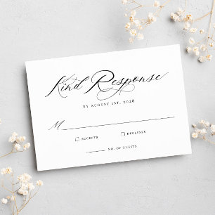 Elegante tarjeta de caligrafía de Moda Boda RSVP