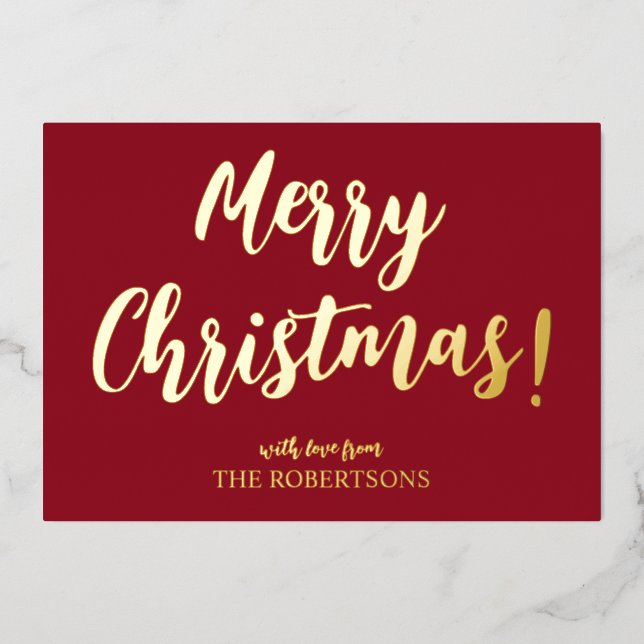 Elegante tarjeta de caligrafía de oro Feliz Reliev (Anverso)