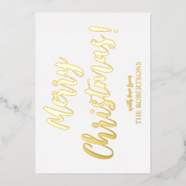 Elegante tarjeta de caligrafía de oro Feliz Reliev