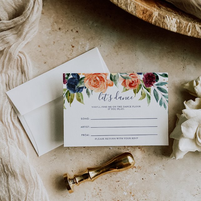 Elegante Tarjeta de Canción Boda Floral (Subido por el creador)