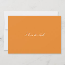 Elegante tarjeta de cena blanca y Naranja