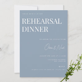 Elegante tarjeta de cena de Boda azul turquesa
