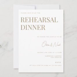 Elegante tarjeta de cena Eucalyptus White Rehearsa