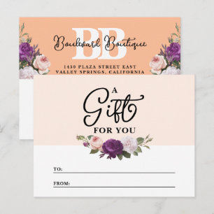 Elegante Tarjeta de Certificado de Regalo de Tiend