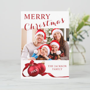 Elegante Tarjeta de Christas Fotografía Familiar