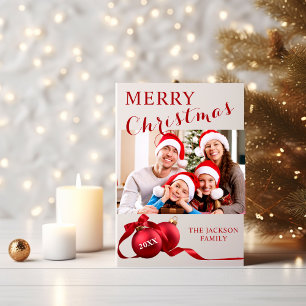 Elegante Tarjeta de Christas Fotografía Familiar