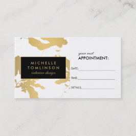 Elegante tarjeta de cita blanca con motivos floral