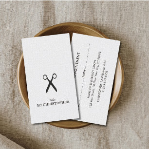 Elegante tarjeta de cita con estilo de pelo blanco