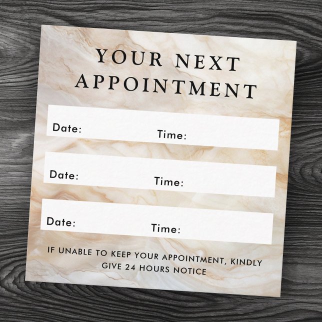Elegante tarjeta de cita cuadrada del logotipo del (Elegant marble custom logo square appointment card)