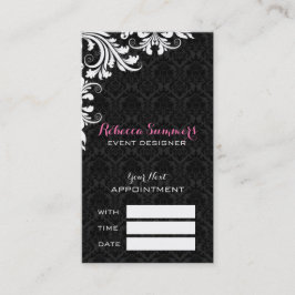 Elegante tarjeta de cita de damascos negros de enc