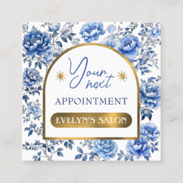 Elegante tarjeta de cita de flores azules chinoise
