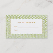 Elegante tarjeta de cita del Salón de Entrenamient