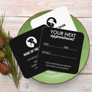 Elegante tarjeta de cita para cuidado de mascotas