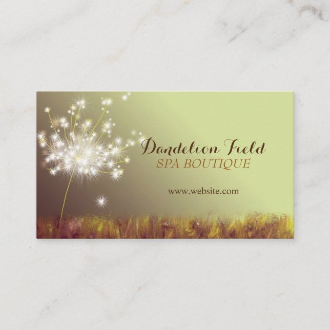 Elegante tarjeta de cita profesional de Dandelions (Anverso)