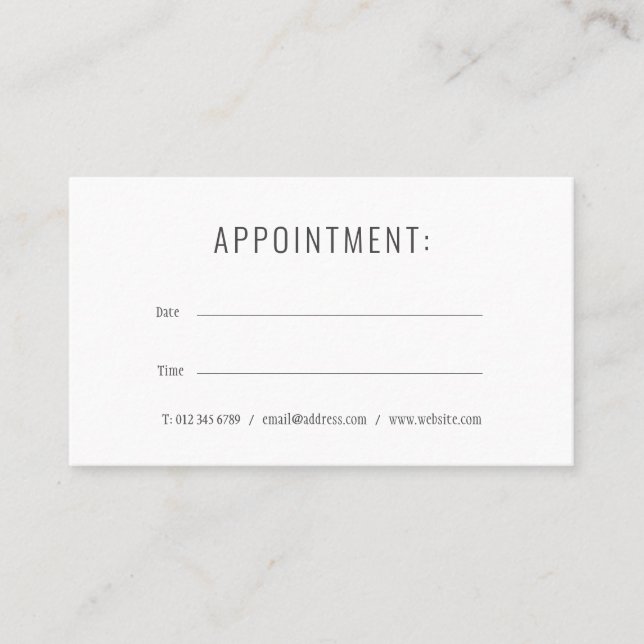 Elegante tarjeta de cita profesional simple (Anverso)