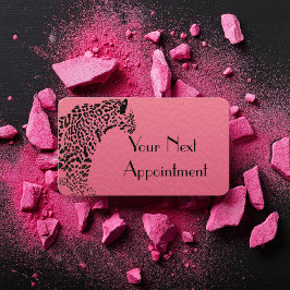 Elegante tarjeta de cita rosa y jaguar negro