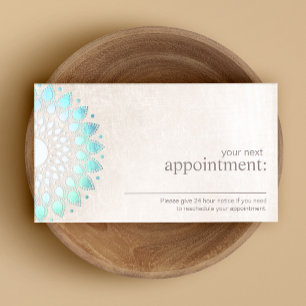 Elegante tarjeta de cita turquesa Lotus Floral