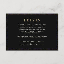 Elegante tarjeta de clausura bordeada Art Deco